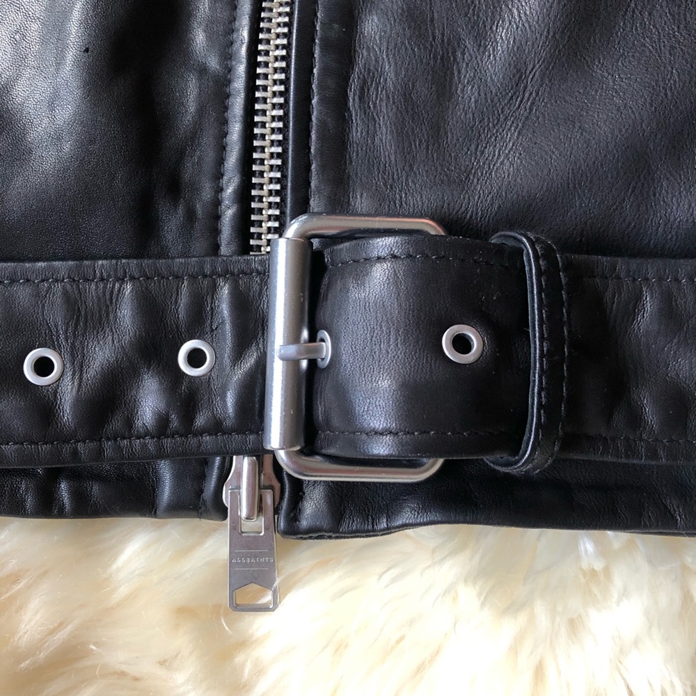Allsaints mens Rigg leather biker jacket - Picture 3 of 15